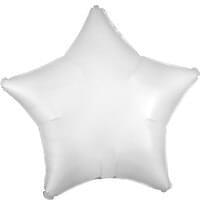 White Satin Luxe Star Shape Foil Balloons