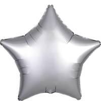 19" Silver Satin Luxe Star Shape