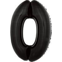 Black 32" Number 0 Foil Balloon