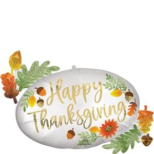 32" Happy Thanksgiving Satin Marquee Super Shape