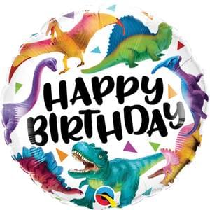 Happy Birthday Colorful Dinosaurs Foils Balloons