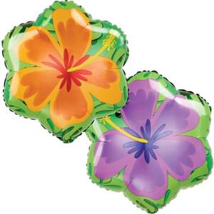 Summer Orange & Purple Hibiscus Balloons