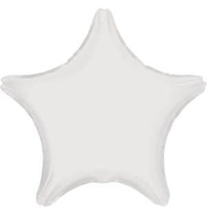 Opaque White Star Shape Foil Balloons
