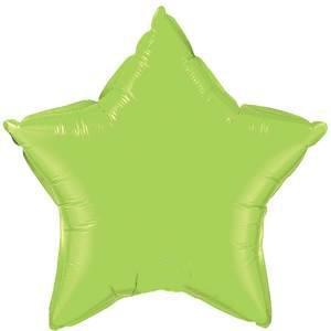 Metalic Lime Green Star Shape Foil Balloons