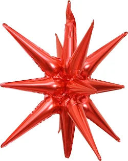 22" One Piece Foil Balloon Starburst - Red