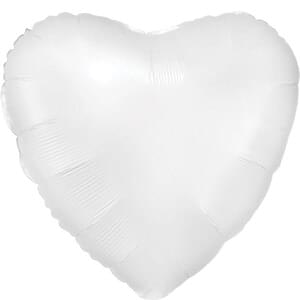 White Satin Luxe Heart Balloons