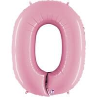 Pastel Pink 34" Number 0 Foil Balloon