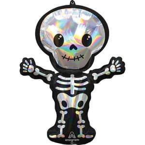 34" Iridescent Skeleton Holographic Super Shape