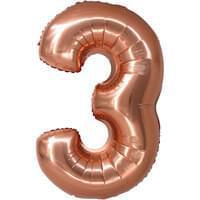 Rose Gold 34" Number 3 Foil Balloon