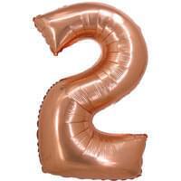 Rose Gold 34" Number 2 Foil Balloon