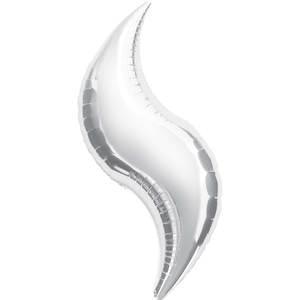 36" Curve Shape - Silver Mermaid Tail Anagram