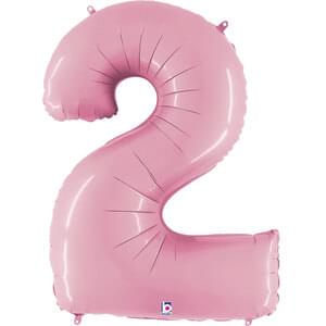 Pastel Pink 34" Number 2 Foil Balloon