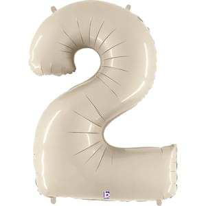 Cream 34" Number 2 Foil Balloon