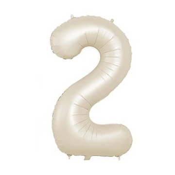 Cream 40" Number 2 Foil Balloon