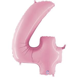 Pastel Pink 34" Number 4 Foil Balloon