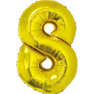 Gold 34" Number 8 Foil Balloon