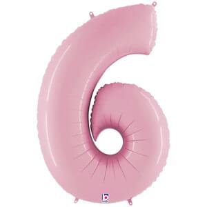 Pastel Pink 34" Number 6 Foil Balloon