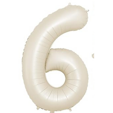 Cream 40" Number 6 Foil Balloon