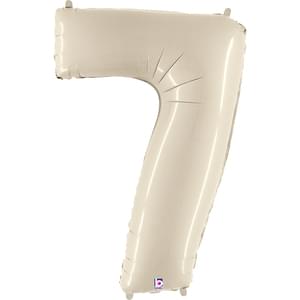 Cream 34" Number 7 Foil Balloon