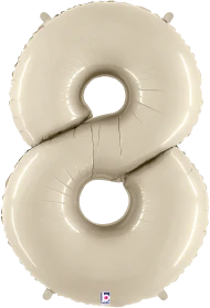 Cream 34" Number 8 Foil Balloon