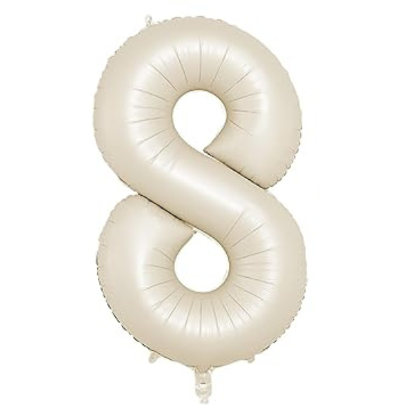 Cream 40" Number 8 Foil Balloon