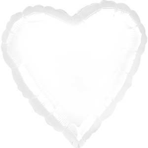18" White Opaque  Heart