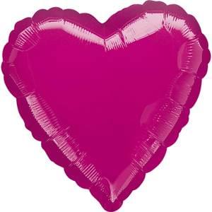 18" Valentine's - Metallic Fuchsia Heart