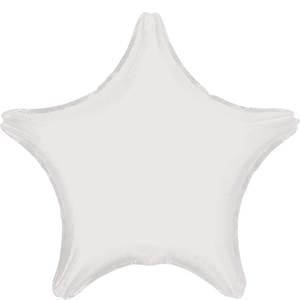 19" Opaque White Star Shape Foil