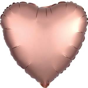 Valentine's - Rose Copper Satin Heart 18"