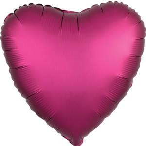 Valentine's - Pomegranate Satin Heart 18"
