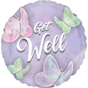 Pastel Butterfly Get Well Foil Balloons