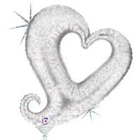 8" Valentine's - Mini Chain of Hearts Silver