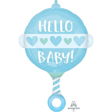 18" Baby Boy Rattle Balloon