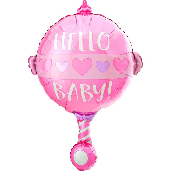 18" Baby Girl Rattle Balloon