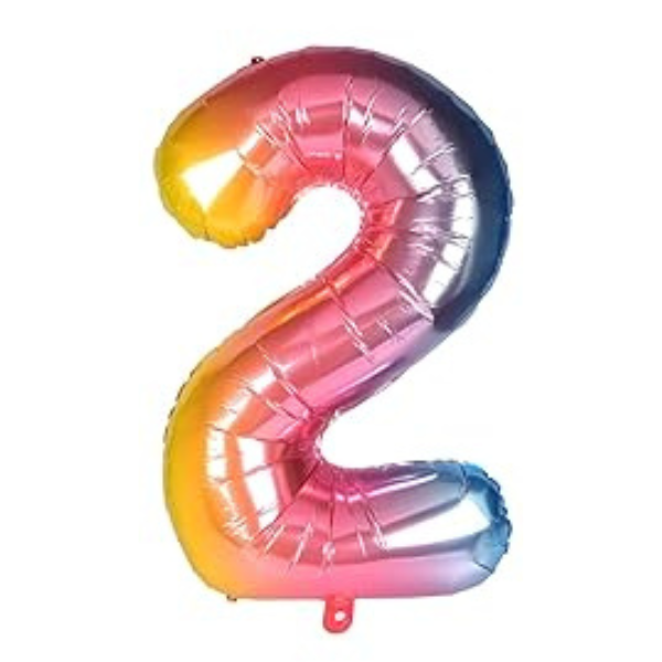 Pink - Gradient 32" Number 2 Foil Balloon