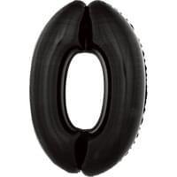 Black 32" Number 0 Foil Balloon