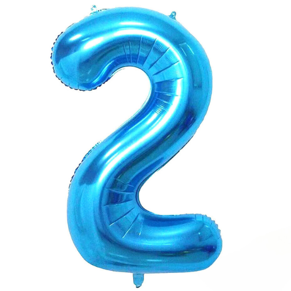 Blue 32" Number 2 Foil Balloon