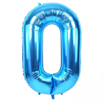 Blue 32" Number 0 Foil Balloon