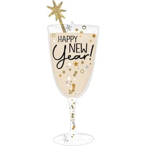 40" Bubbly New Year Glass