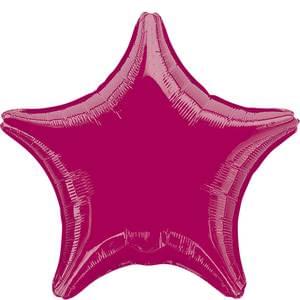 Burgundy Star Shape Foil Balloons