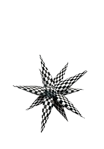 26" Foil Balloon Starburst - Checkard