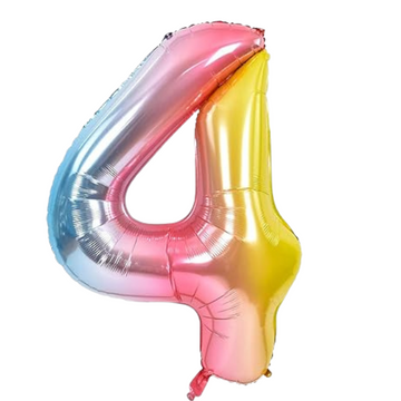 Pink - Gradient 32" Number 4 Foil Balloon