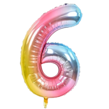 Pink - Gradient 32" Number 6 Foil Balloon