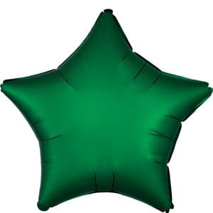 Emerald Satin Star Shape Foil Balloons