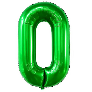 Green 32" Number 0 Foil Balloon