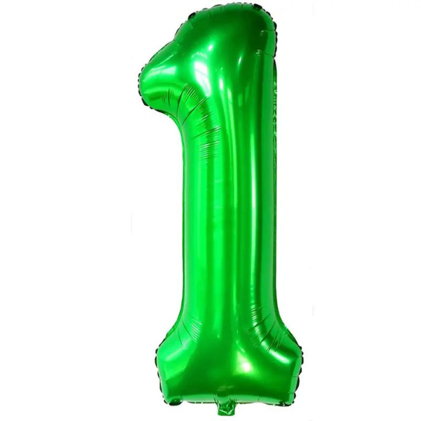 Green 32" Number 1 Foil Balloon