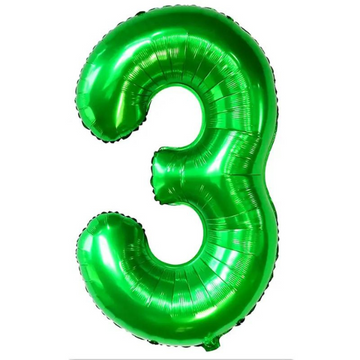 Green 32" Number 3 Foil Balloon