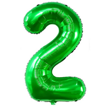 Green 32" Number 2 Foil Balloon