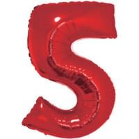 Red 32" Number 5 Foil Balloon