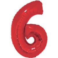 Red 32" Number 6 Foil Balloon